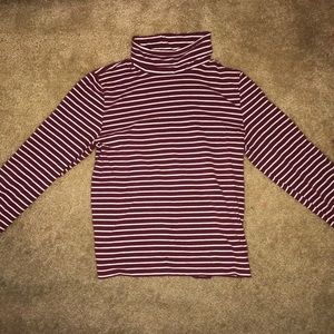 Striped long sleeve turtleneck